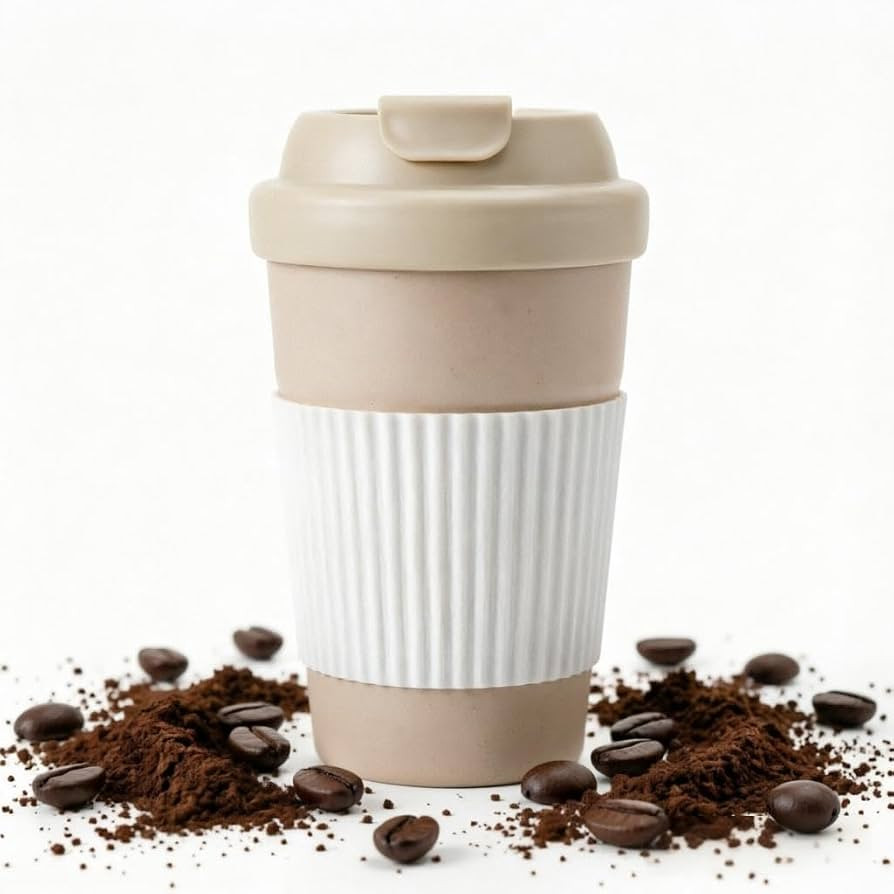 12Oz Coffee Grounds Insulated Tumbler with Silicone Sleeve and Leak-Proof Lid, Hot Coffee Travel ... | Amazon (US)