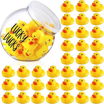 Realspring Yellow Lucky Ducks for Classroom Jar Classroom Management 36 Pcs Mini Rubber Ducks wit... | Amazon (US)