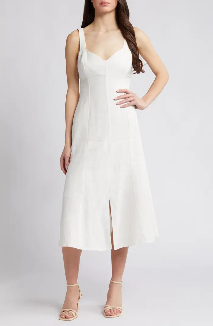 Du Paradis Sleeveless Linen Midi Dress | Nordstrom | Nordstrom