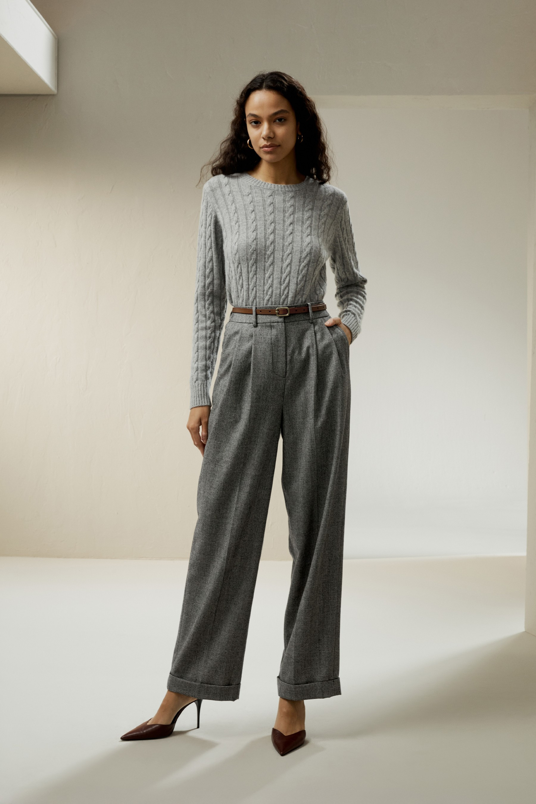 Wool-Silk Straight Leg Pants | LilySilk