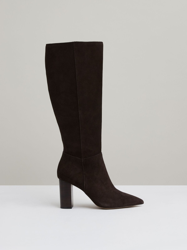 Bianca
                Block Heel Knee High Boots | Reiss UK