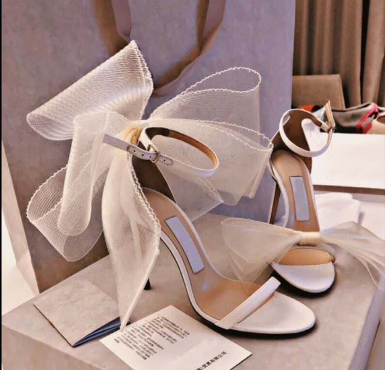 Wedding Bridal Shoes Heels Heels With Bow Back and Front | Etsy | Etsy (US)