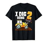 2nd Birthday Construction Birthday Shirt Boy I Dig Being 2 T-Shirt | Amazon (US)
