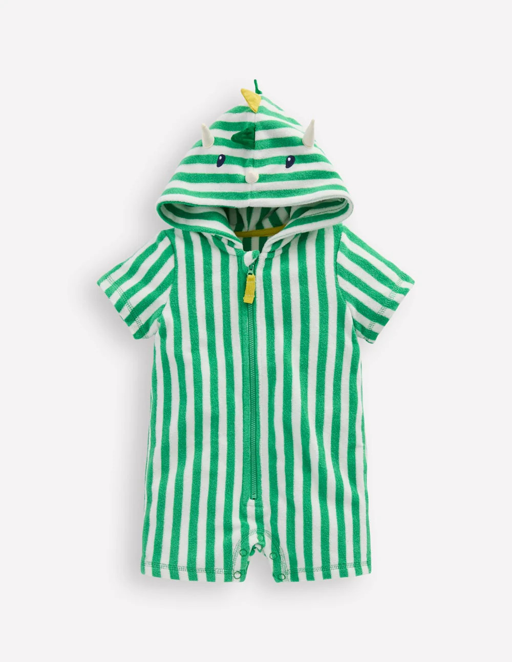 Novelty Towelling Romper-Aloe Green Dino | Boden (US)