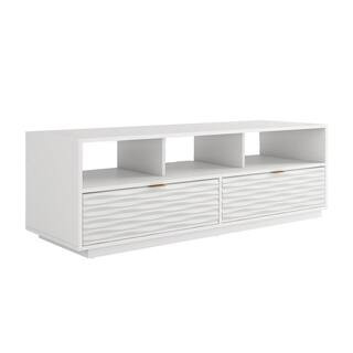 SAUDER Morgan Main 60.039 in. White Entertainment Credenza Fits TV's up to 65 in. 428259 - The Ho... | The Home Depot