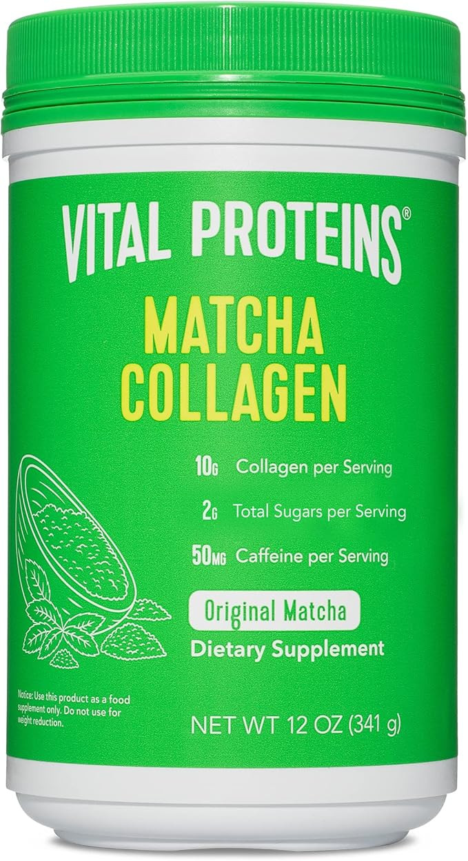 Vital Proteins Matcha Collagen Peptides Powder Supplement, L-theanine & Caffeine, Matcha Green Te... | Amazon (UK)