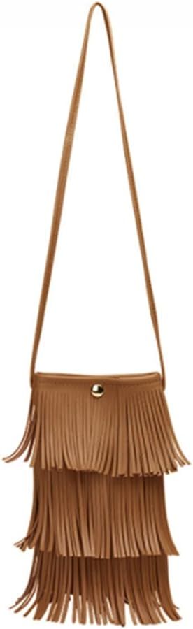 Sunwel Fashion Triple Layers Fringe Cell Phone Bag Mini Tassel Purse Crossbody & Shoulder Bag for... | Amazon (US)