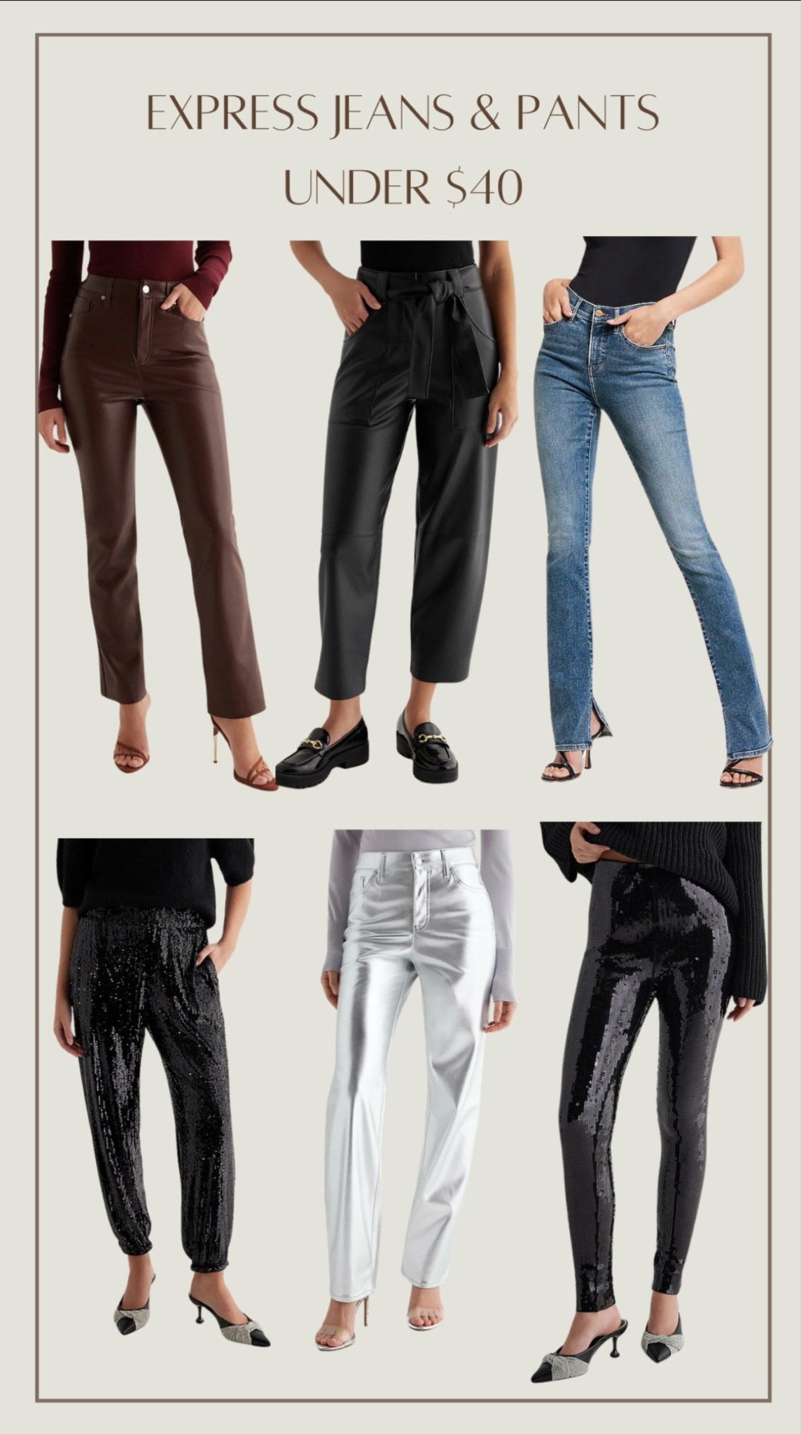$39 jeans and pants from express! So many cute styles! 

#LTKsalealert #LTKfindsunder50 #LTKHoliday