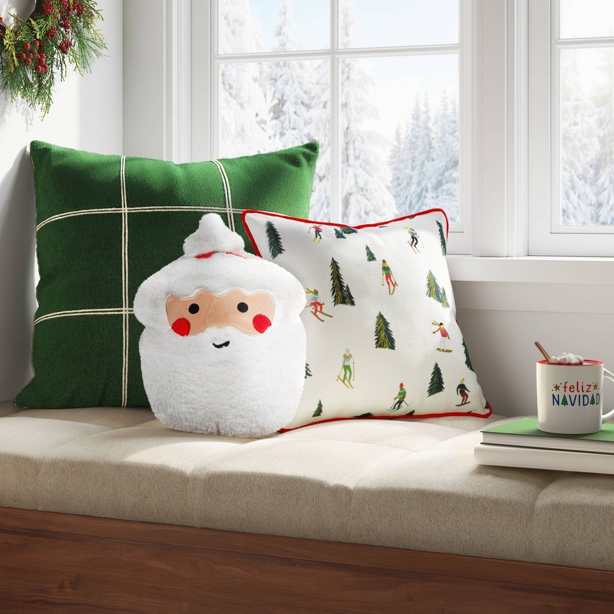 Shaped Santa Novelty Christmas Throw Pillow Red - Wondershop™ | Target