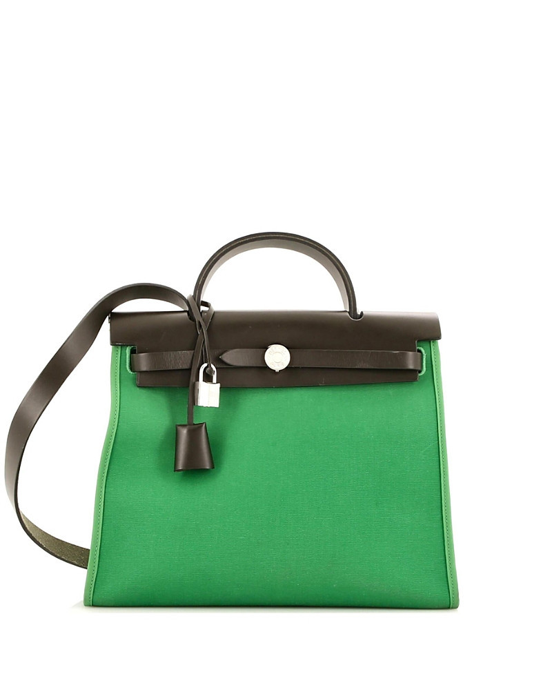 Pre-Owned Hermes 31 Herbag Zip Leather and Toile | Bloomingdale's (US)