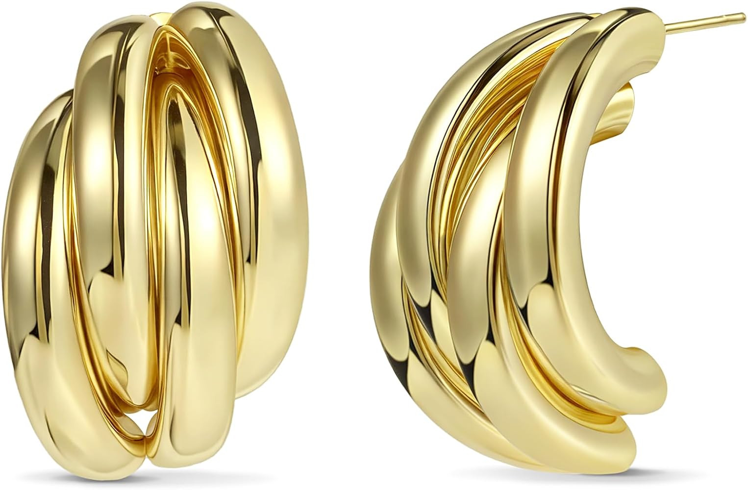 Small Gold Knot Earrings for Women Trendy, 14K Gold Plated Chunky Statement Drop Dangle Earrings,... | Amazon (US)