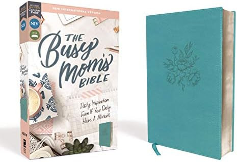 NIV, The Busy Mom's Bible, Leathersoft, Teal, Red Letter, Comfort Print: Daily Inspiration Even I... | Amazon (US)