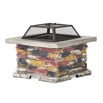 28" Concrete Fire Pit Table With Lid - Stone Gray. Illuminate Your Outdoor Life. Elegant Matte Steel, Hypnotizing Flames. Heat Iron Bowl, Fiberglass R | Wayfair North America