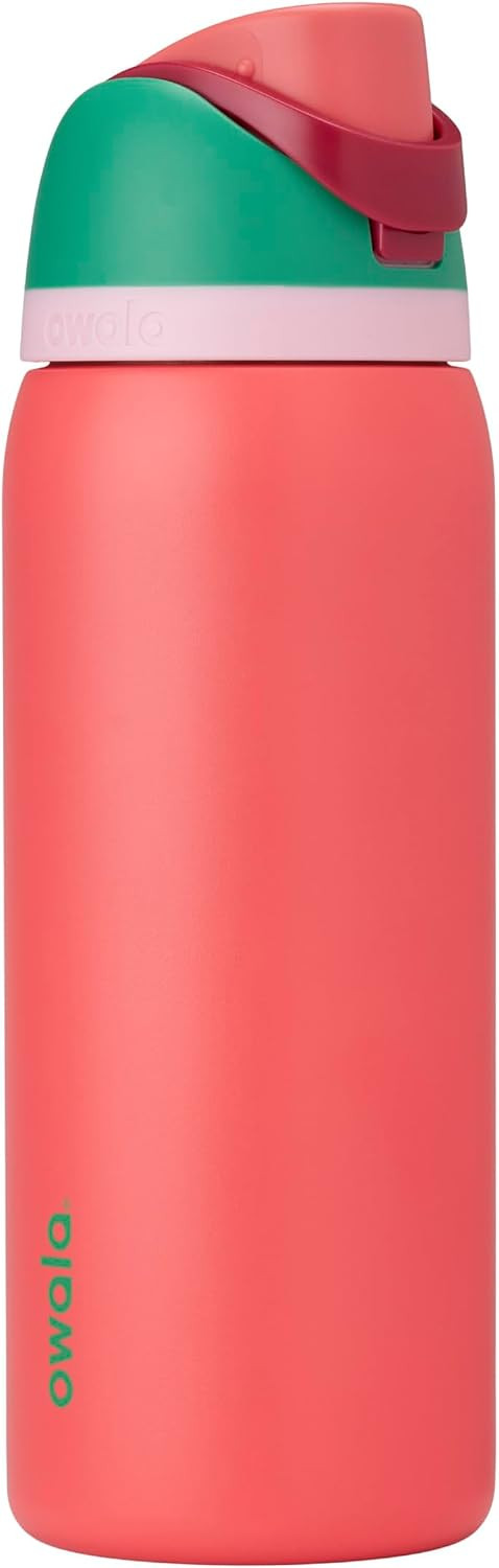 Owala FreeSip Stainless Steel Water Bottle 32 oz Strawberry Fields | Amazon (US)