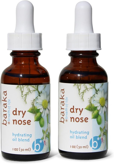 Baraka Dry Nose Nasal Moisturizer w/ 4 Organic Aromatherapy Essential Oils in Sesame Oil Base for...