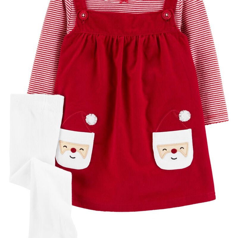 3-Piece Striped Bodysuit & Santa Jumper Set | Carter's