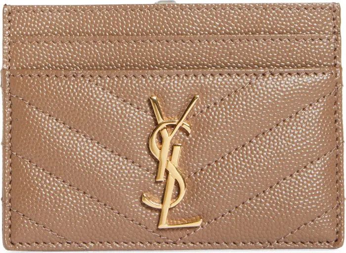 Saint Laurent Monogram Quilted Leather Credit Card Case | Nordstrom | Nordstrom