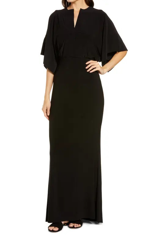 Norma Kamali Obie Cover-Up Gown in Black at Nordstrom, Size X-Small | Nordstrom