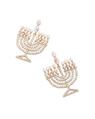 Crystal & Imitation Pearl Menorah Drop Earrings | Bloomingdale's (US)