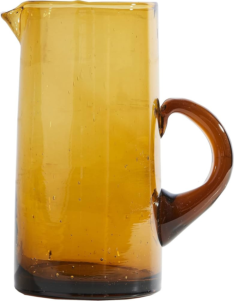 Moroccan Glass Cone Jug by Verve CULTURE | Handblown Water Pitcher, Amber | 36 Fl. Oz. | Amazon (US)