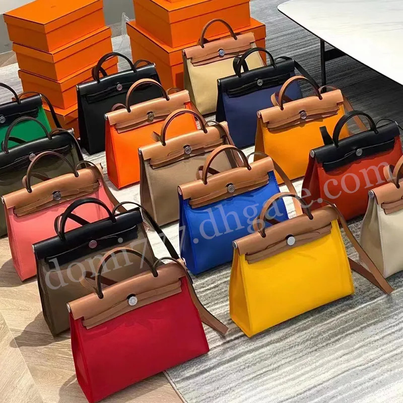 Her-mes Fashion Women's Canvas No Leather Tote Bag for Women Designer Handbag 31CM | DHGate