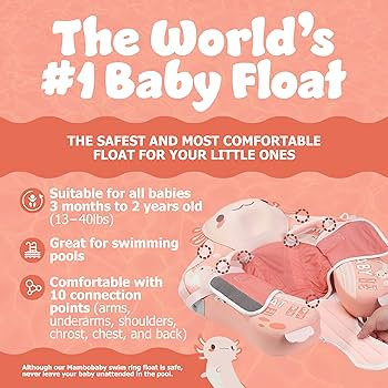 MAMBOBABYFLOAT Sunny Navigator Baby Pool Float with Canopy — Safe, Comfortable, Adjustable Axol... | Amazon (US)