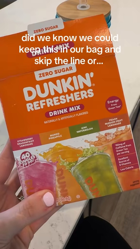 I keep seeing people stock up on these and now I get it… the Dunkin’ refresher drink mixes are a must 👀✨  

Everyone I’ve seen trying them says they taste just like the real Dunkin’ refreshers—light, fruity, and actually refreshing without being overly sweet 🙌  

People love how easy they are to take on the go—just mix with water and you’ve got a quick pick-me-up without hitting the drive-thru 👏  

It’s one of those things people keep repurchasing because it just makes daily routines easier (and cheaper 😅).  

#dunkinrefreshers #drinkmix #easyrefreshment #momlifehacks #onthego

#LTKdayinmylife #LTKHome #LTKfoodie