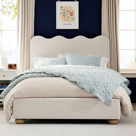 Millie Wavy Upholstered Classic Bed | Pottery Barn Teen