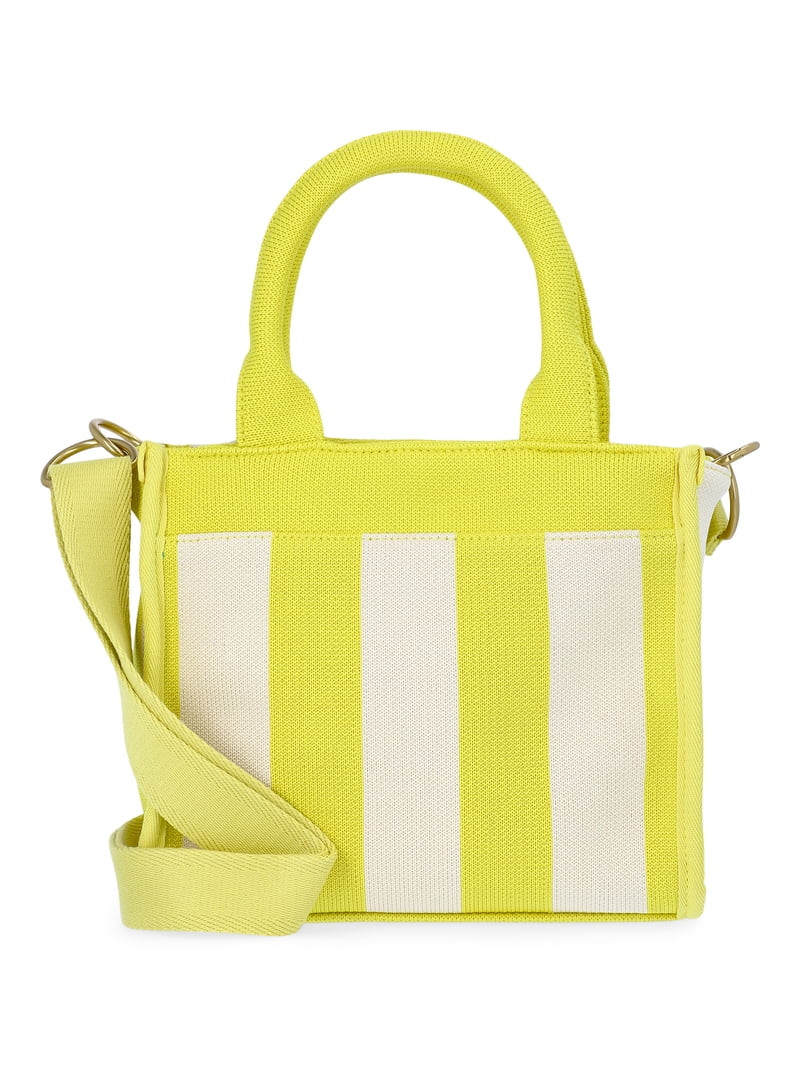 Free Assembly Women's Mini Satchel Handbag, Khaki/Natural Citron | Walmart (US)