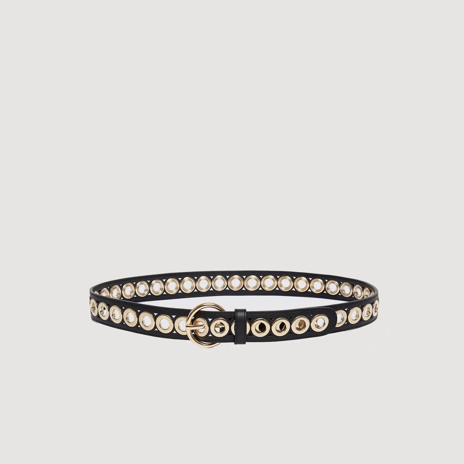 Belt with round buckle and eyelets | Sandro US | Sandro-Paris US