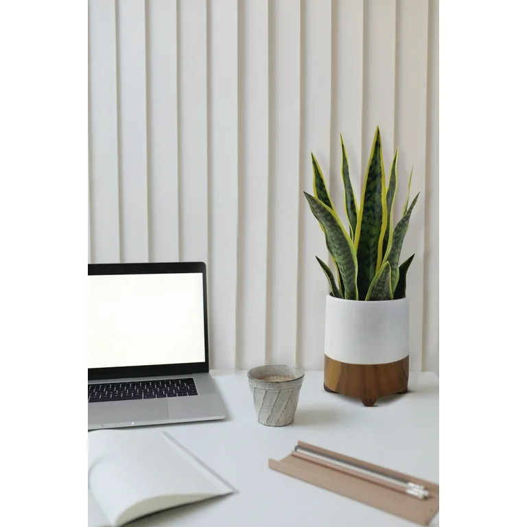 GreenBoxx 18" Artificial Snake Plant with Two-Toned Pot Mother in Law Tongue Plant | Walmart (US)