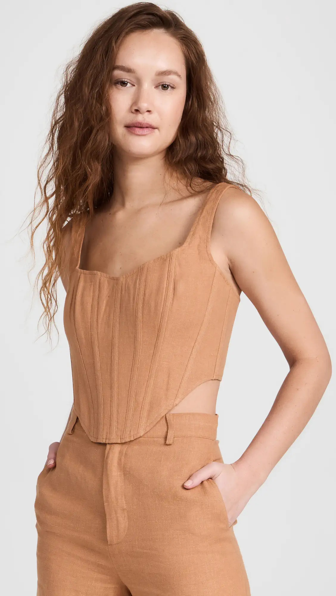 BARDOT Linen Corset Bustier | Shopbop | Shopbop