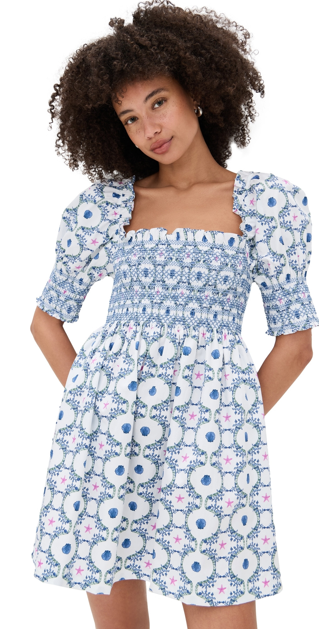 Hill House Home The Lila Nap Dress Cisco Trellis/White Multi M | Shopbop