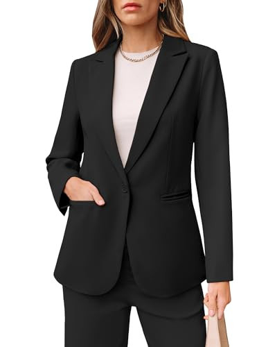 luvamia Casual Blazers for Women Black Suit Jacket Casual Outfits for Women Black Size Large Size 12 Size 14 | Amazon (US)