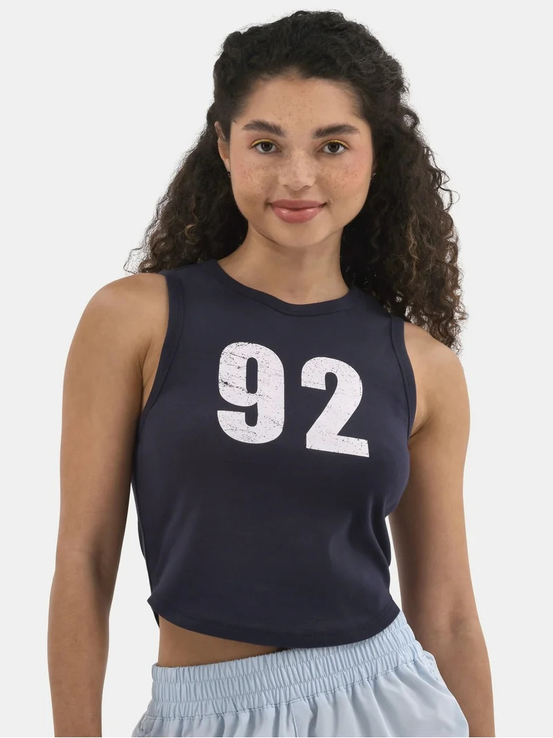 No Boundaries Cropped Graphic Cotton Tank Top, Women's | Walmart (US)
