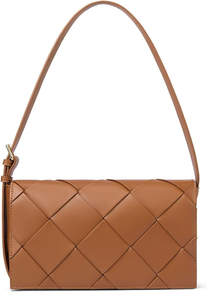 BOSTANTEN Woven Shoulder Bags for Women Trendy Small Crossbody Purse Leather Handbags | Amazon (US)