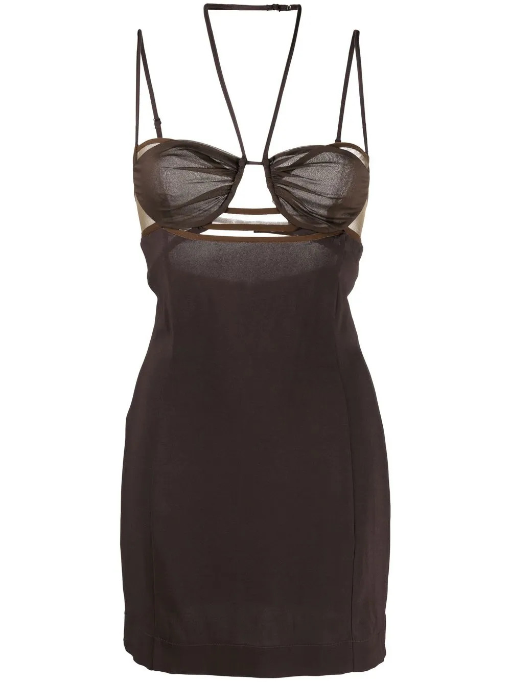 Nensi Dojaka layered-detail Halterneck Dress - Farfetch | Farfetch Global