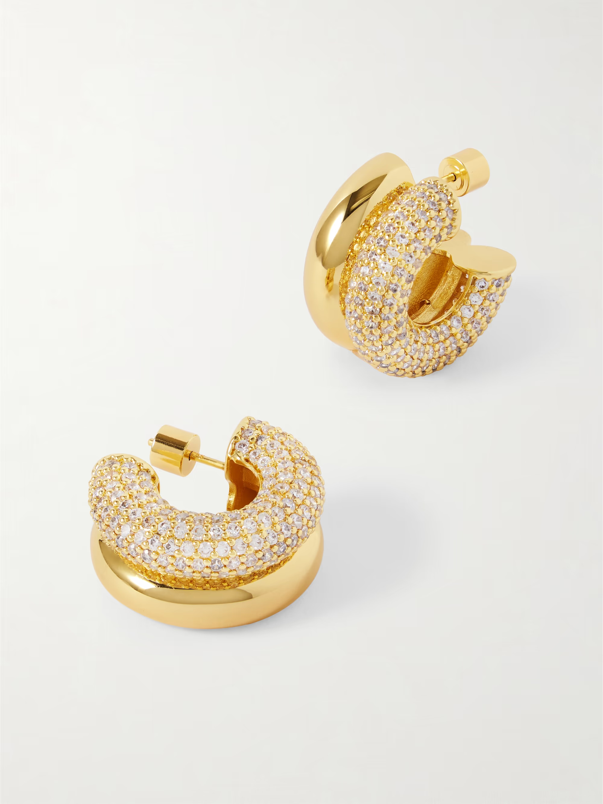 Double gold-plated crystal hoop earrings | NET-A-PORTER (UK & EU)