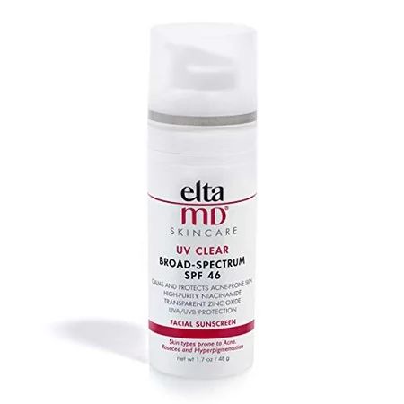 EltaMD UV Clear Facial Sunscreen Broad-Spectrum SPF 46 for Sensitive or Acne-Prone Skin Oil-Free Der | Walmart (US)