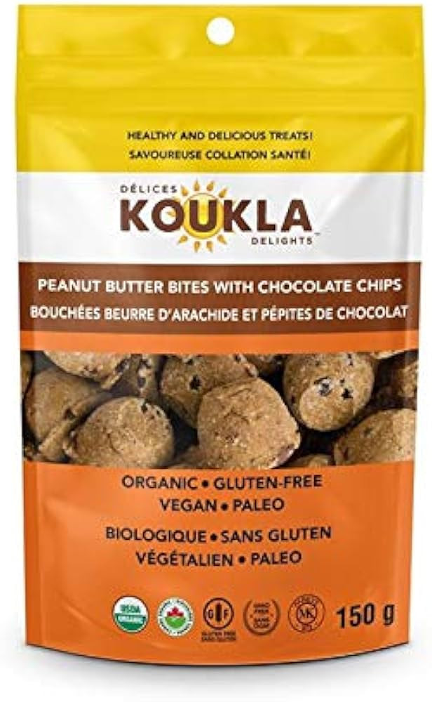 KOUKLA DELIGHTS Peanut Butter & Chocolate Chips Bites, 150 Gram | Amazon (CA)