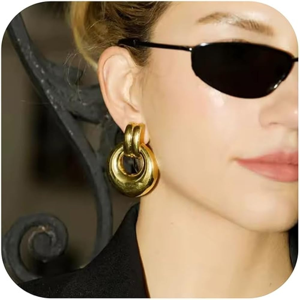 Kainier Gold Drop Dangle Earrings for Women 14k Gold Plated Jewelry Sets for Women Knot Statement... | Amazon (US)