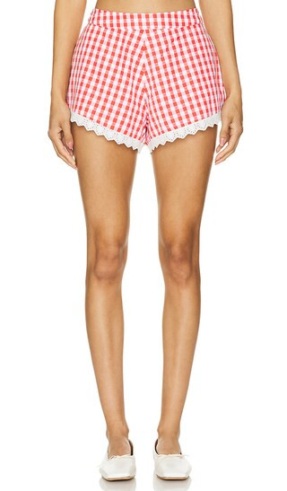 Peggy Hot Short in Red & White Check | Revolve Clothing (Global)