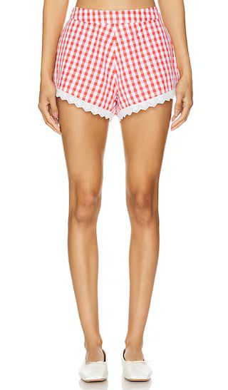 x Bridget Peggy Hot Short in Red & White Check | Revolve Clothing (Global)