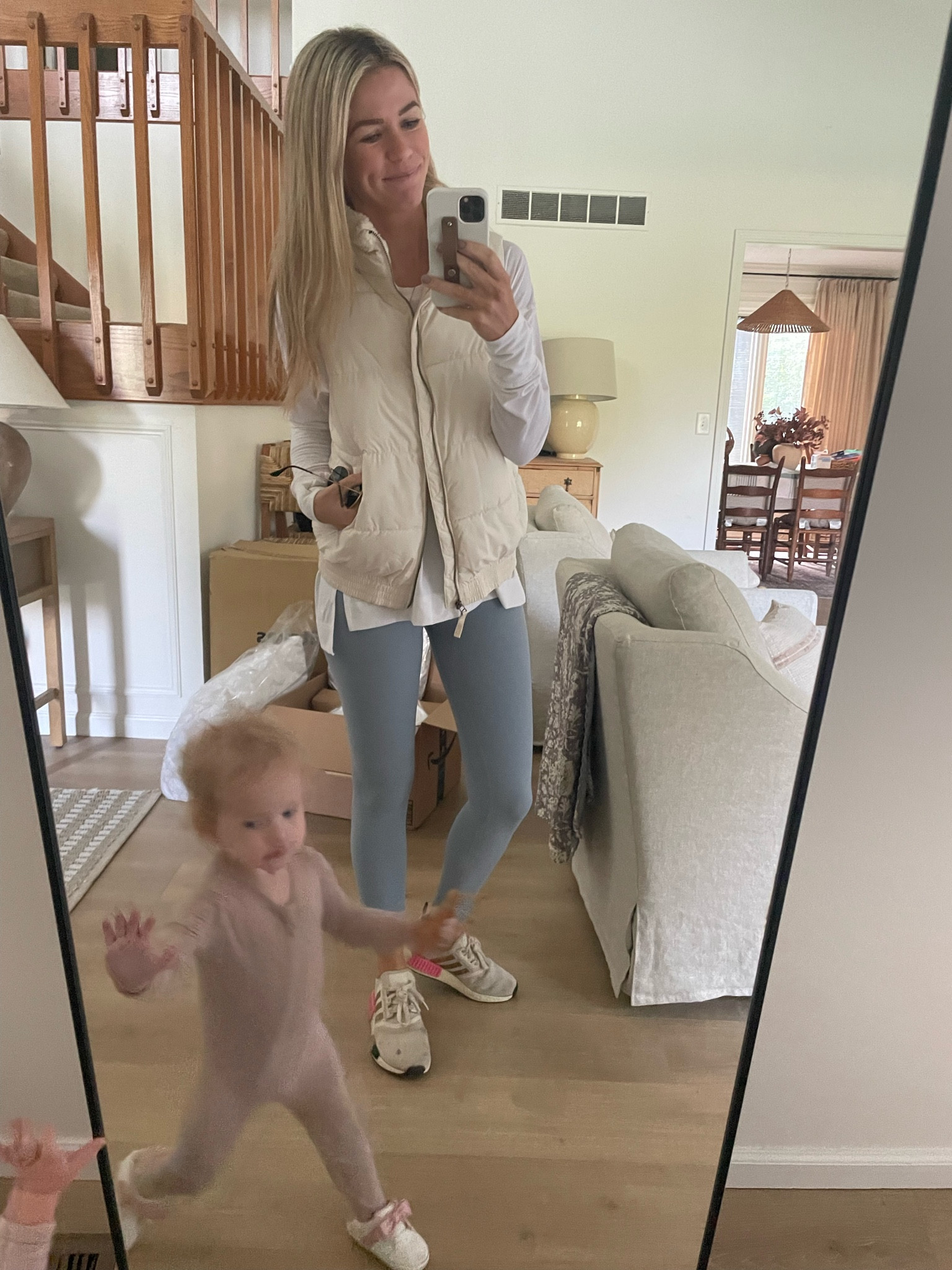 Fall outfit, outfit, fall, travel outfit, Lululemon, align leggings, vest, outerwear, coat, baby outfit, baby girl outfit, pajamas

#LTKSeasonal #LTKfamily #LTKfit