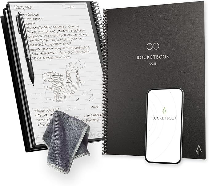 Rocketbook Core Reusable Smart Notebook | Innovative, Eco-Friendly, Digitally Connected Notebook ... | Amazon (US)