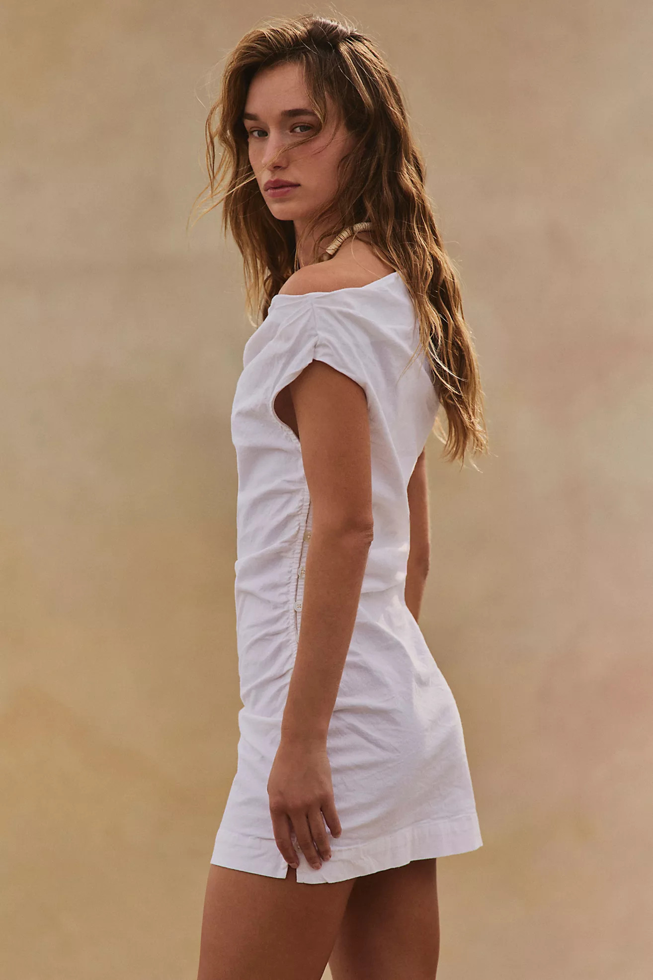 So Far Summer Stretch Linen Mini Dress | Free People (Global - UK&FR Excluded)