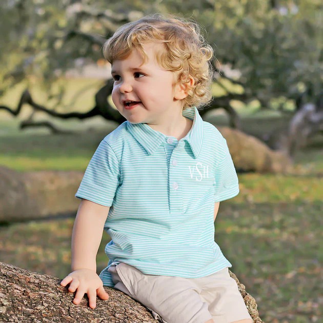 Turquoise Stripe Polo | Classic Whimsy