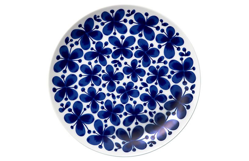 Mon Amie Dinner Plate - White/Blue - Iittala | One Kings Lane