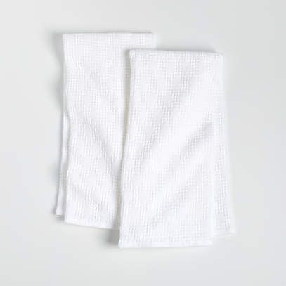 Diamond Piqué Alloy Grey Tea Kitchen Dish Towels, Set of 2 + Reviews | Crate & Barrel | Crate & Barrel