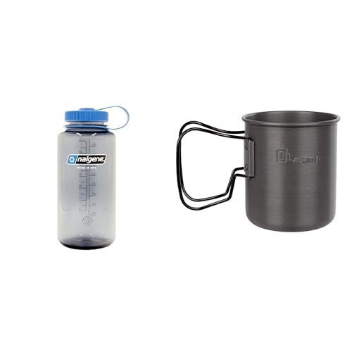 Nalgene Sustain 32oz Wide Mouth Smoke Grey with Black Space Saver Mug | Amazon (US)